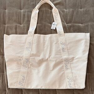PINK Victoria's Secret Cream Tote Bag